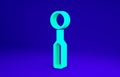 Green Dental inspection mirror icon isolated on blue background. Tool dental checkup. Minimalism concept. 3d