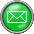 Green design email in round 3D button Royalty Free Stock Photo