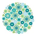 Green design - Flower circle. Royalty Free Stock Photo