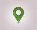 Green Destination Symbol of a pin. Environment day concept. Green location symbol of a pin. A green forest shape on location pin c