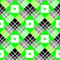 Green diagonal fabric texture tartan seamless pattern. Vector illustration. eps10 Royalty Free Stock Photo