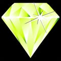 Green diamond against black Royalty Free Stock Photo