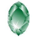 Green diamond against white Royalty Free Stock Photo