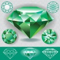 Green diamond emerald gemstone