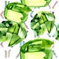 Green diamond rock jewelry mineral. Seamless background pattern. Royalty Free Stock Photo