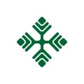 Green Diamond Shape Abstract Pattern Flower Logo Template Illustration Design. Vector EPS 10 Royalty Free Stock Photo