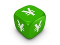 Green dice with yen sign