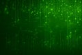 Green binary code digital background with glowing lines and dots, perfect for tech and cybersecurity themes Royalty Free Stock Photo