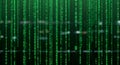 Green digital binary code matrix background, data stream, abstract technology concept Royalty Free Stock Photo