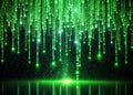 Green Digital Code Rain Abstract Technology Background Royalty Free Stock Photo