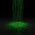 Green Digital Code Stream on Dark Background Royalty Free Stock Photo