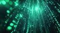 Green digital data stream flowing cybersecurity concept Royalty Free Stock Photo