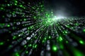 Green digital data streams create a mesmerizing visual representation of binary code Royalty Free Stock Photo
