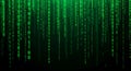Green Digital Matrix of Falling Binary Code Royalty Free Stock Photo