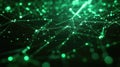 Green digital network connecting data points in abstract cyberspace Royalty Free Stock Photo