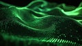 Green digital particles creating data wave background Royalty Free Stock Photo