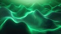 Green digital plexus network wave particles background Royalty Free Stock Photo
