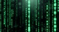 Green Digital Rain Matrix Code Falling Background, Technology and Data Concept Royalty Free Stock Photo