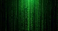 Green digital rain matrix code, futuristic technology background Royalty Free Stock Photo