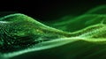 Green digital wave displaying abstract data connection network Royalty Free Stock Photo