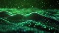 Green digital wave displaying data connection network Royalty Free Stock Photo