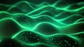 Green digital wave displaying data flow and network Royalty Free Stock Photo