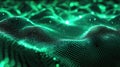 Green digital wave displaying data network particles Royalty Free Stock Photo