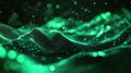 Green digital wave particle field technology background Royalty Free Stock Photo