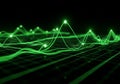 Green digital waveform abstract data visualization background technology concept Royalty Free Stock Photo