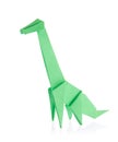 Green dinosaur Brachiosaurus of origami Royalty Free Stock Photo