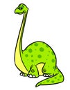 Green dinosaur diplodocus parody character animal cartoon illustration
