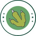 Green Dinosaur Paw With Claws Circle Logo Design. Vector Illustration Royalty Free Stock Photo