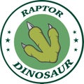 Green Dinosaur Paw With Claws Circle Logo Design. Vector Illustration Royalty Free Stock Photo