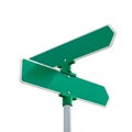 Grey Signpost with Diverging Green Arrows Royalty Free Stock Photo