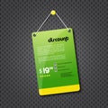 Green discount hanging sign