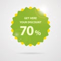 Green discount sticker illustration