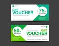 Green Discount Voucher template, coupon design, Gift, ticket