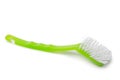 Green dish washing brush on white Royalty Free Stock Photo
