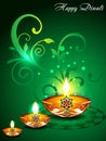 Green Diwali Background with floral