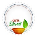 Green diwali concept background with text space
