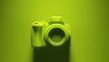 Green DLSR Camera with Green Background Royalty Free Stock Photo