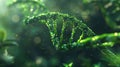 The Green DNA Helix.AI generated image Royalty Free Stock Photo
