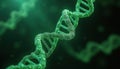 Green DNA helix structure, double helix model, science and medical research, genetic code. Abstract background, closeup view, Royalty Free Stock Photo