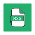 Green document with rss Royalty Free Stock Photo