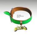 2018 green dog collar on the new year symbol of the year