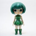 Isabella: Stylistic Manga Doll With Short Green Hair