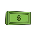 green dollar bill icon vector illustration Royalty Free Stock Photo