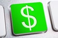 Green Dollar Currency Sign On A Keyboard Button Royalty Free Stock Photo