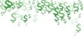 Green dollar icons flying money vector design
