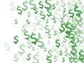 Green dollar symbols flying currency vector Royalty Free Stock Photo